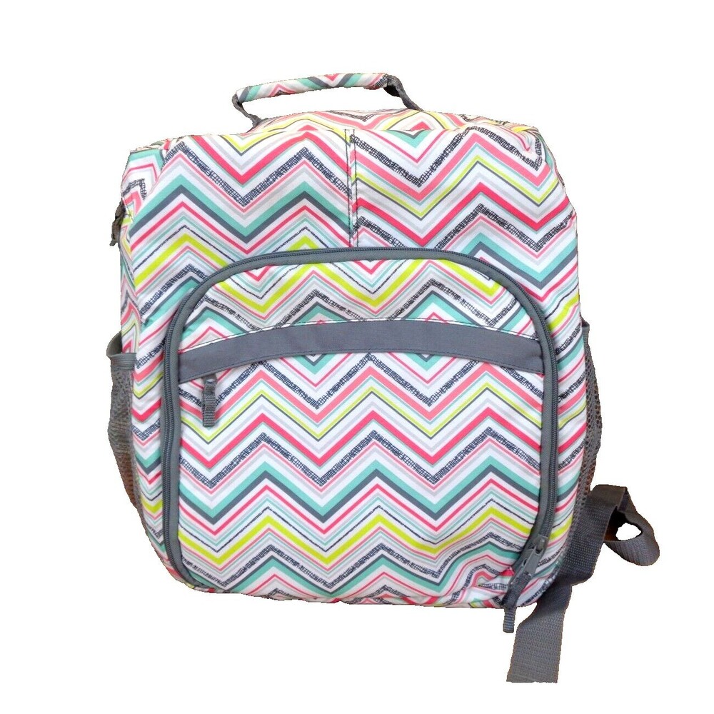 Thirty-One Party Punch Backpack Sling Camera Diaper Bag One Shoulder Chevron EUC